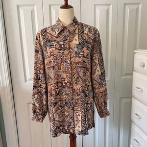Vintage Martinique Women's Geometric Print Blouse - Multicolor